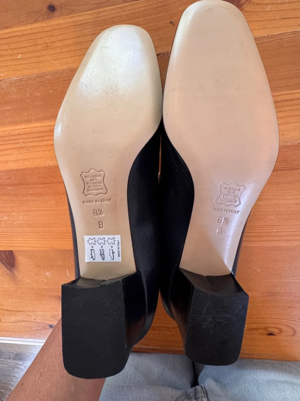 Joel Parker Italian Navy Leather Women's Pumps with Silver Braid Trim